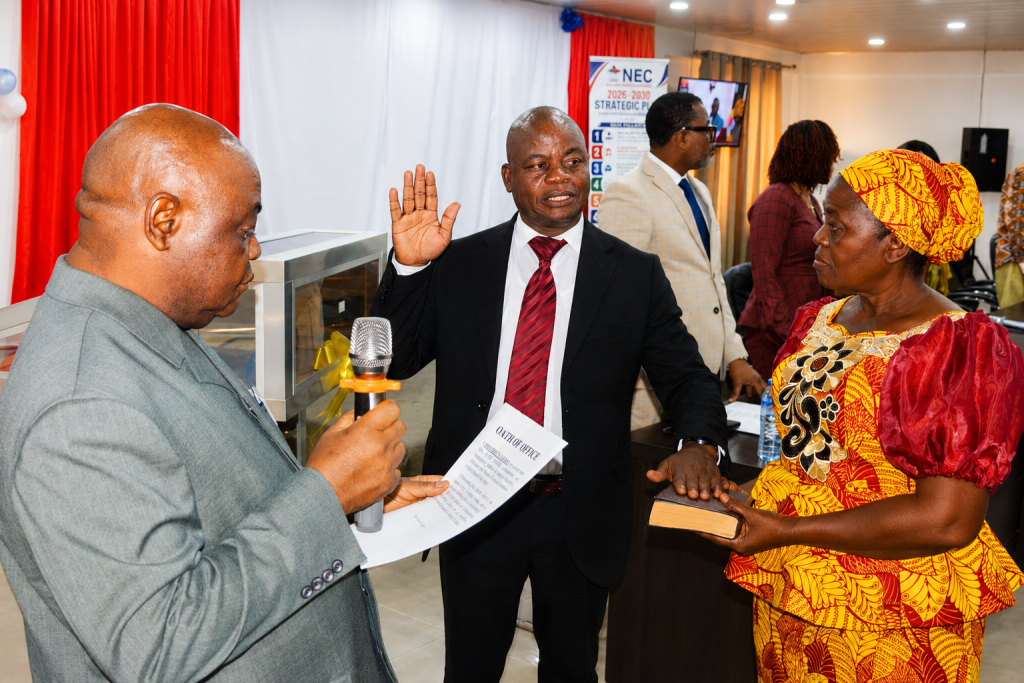NEC Liberia to Submit US$72 Million Budget for 2029 Elections, Inducts New Executive Director