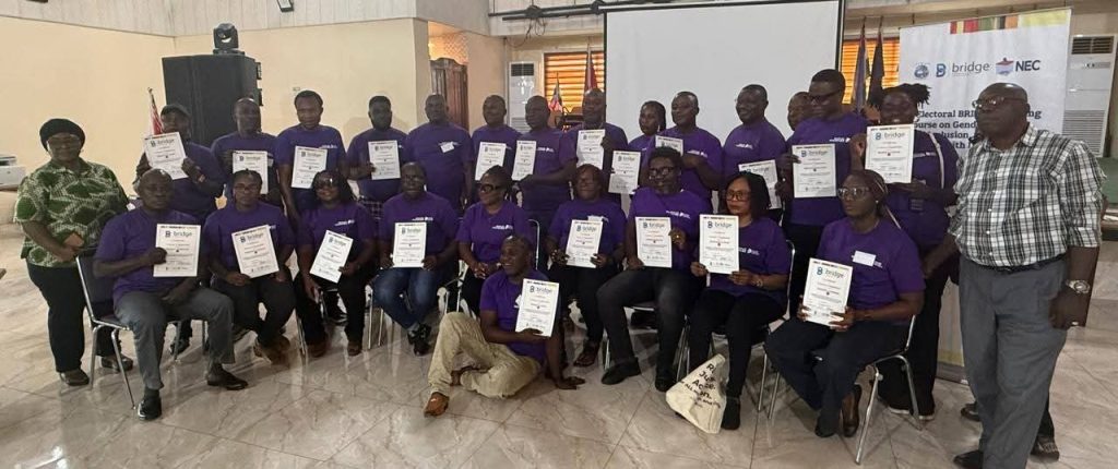 NEC Liberia Certified 25 Staff After BRIDGE Workshop on Inclusive Electoral Management in Nimba
